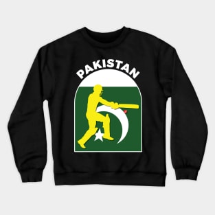 Pakistan Cricket Batsman Pakistan Flag Crewneck Sweatshirt